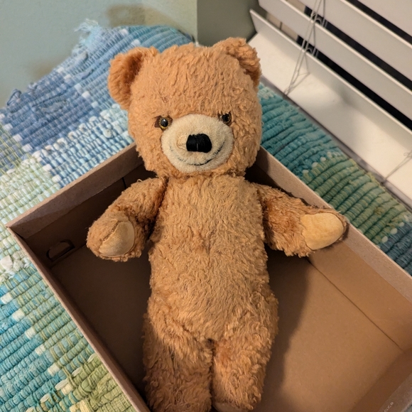 3 vintage (60s) stuffed toys- teddy bear, rabbit, handmade yo-yo clown doll - Picture 3 of 7